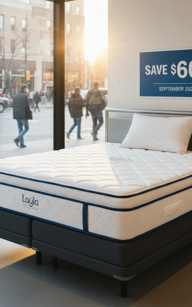 Layla Sleep Offers Up to $600 in Savings on Mattresses, Pillows, and Bases This September — AI-generated illustration