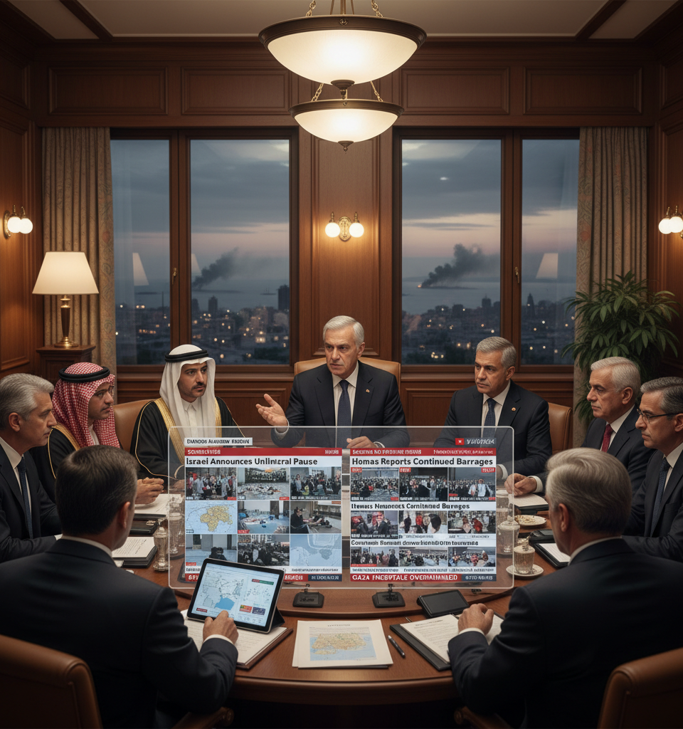 Lebanon Demands Ceasefire Clarity Amid Conflicting Reports and Escalating Gaza Hostilities — AI-generated illustration