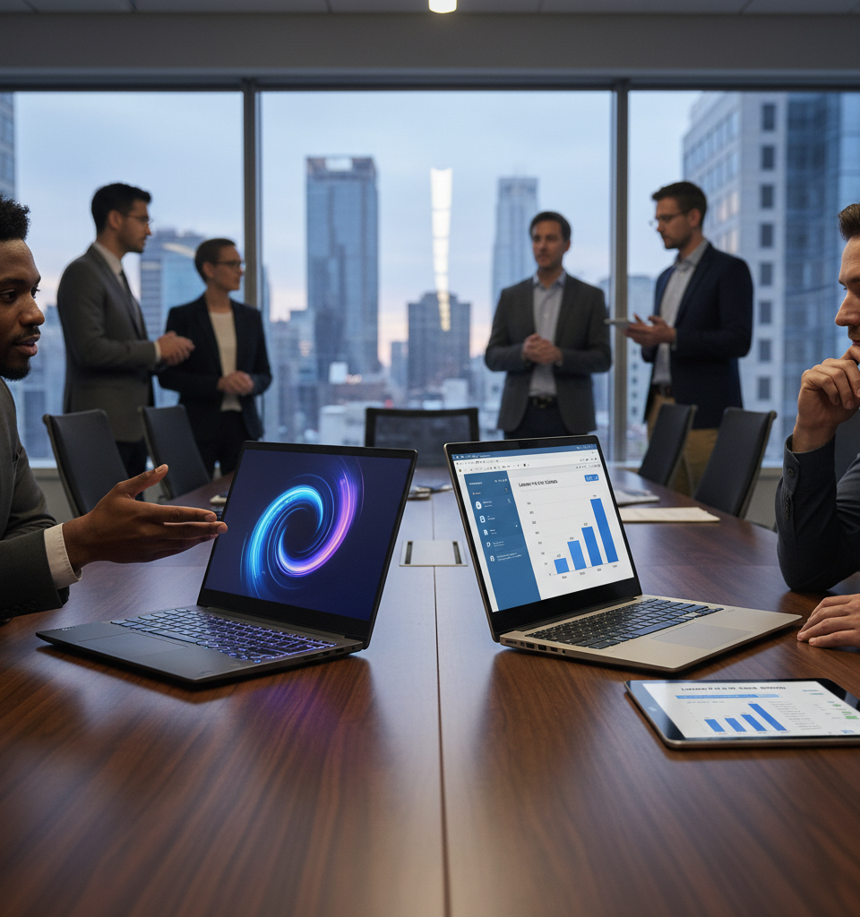 Lenovo's Pro 9i Aura Edition Challenges Dell XPS Dominance with Exceptional Performance — AI-generated illustration