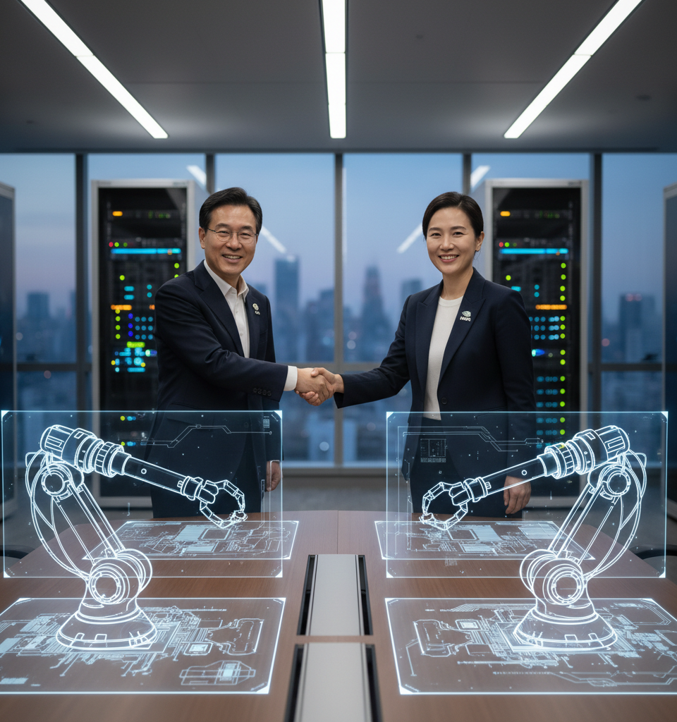 LG Eyes AI, Robotics Growth with Nvidia Partnership Talks — AI-generated illustration
