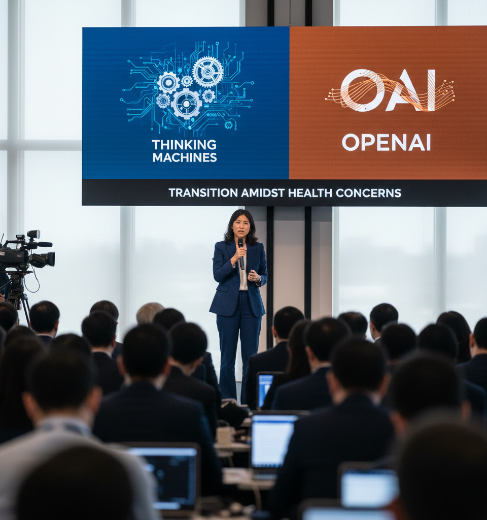 Lilian Weng's Transition: From Thinking Machines to OpenAI Amidst Health Concerns — AI-generated illustration