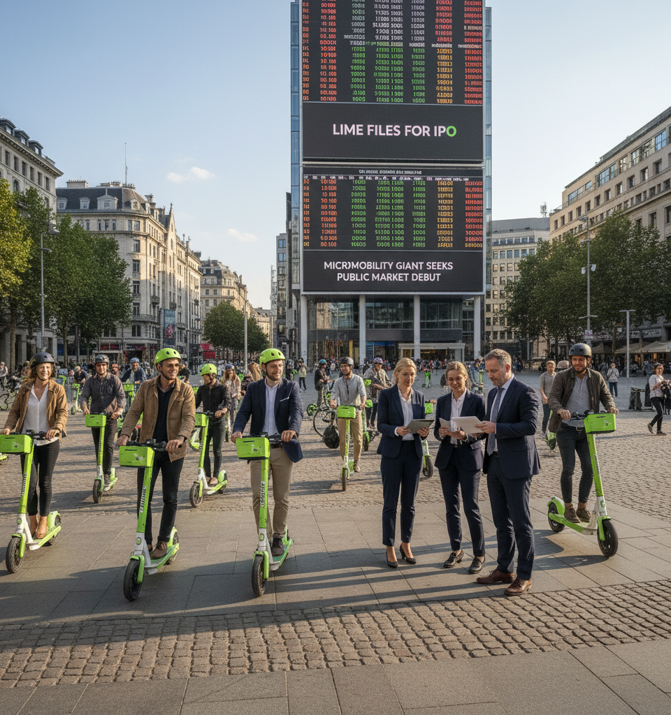 Lime Files for IPO: Micromobility Giant Seeks Public Market Debut Amid Shifting Landscape — AI-generated illustration