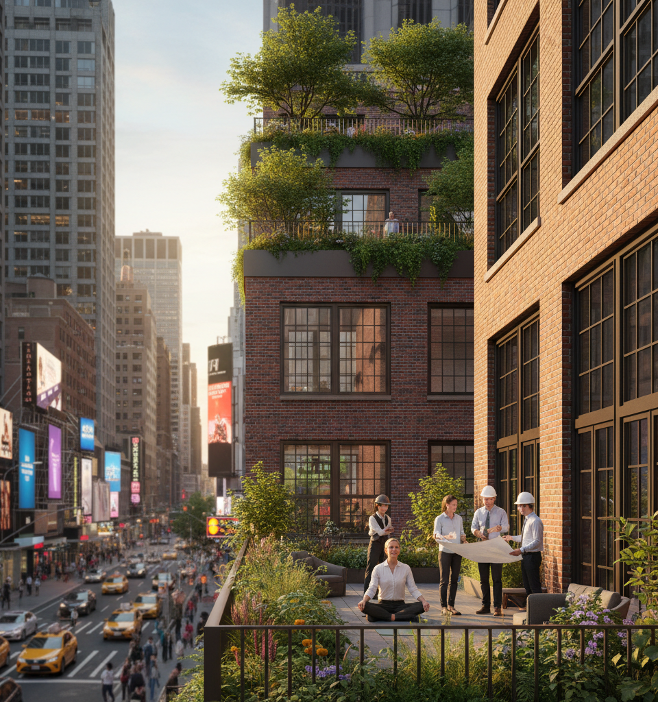 Linden Lane: Hell's Kitchen Condo Redefines Urban Sanctuary Amidst City Frenzy — AI-generated illustration
