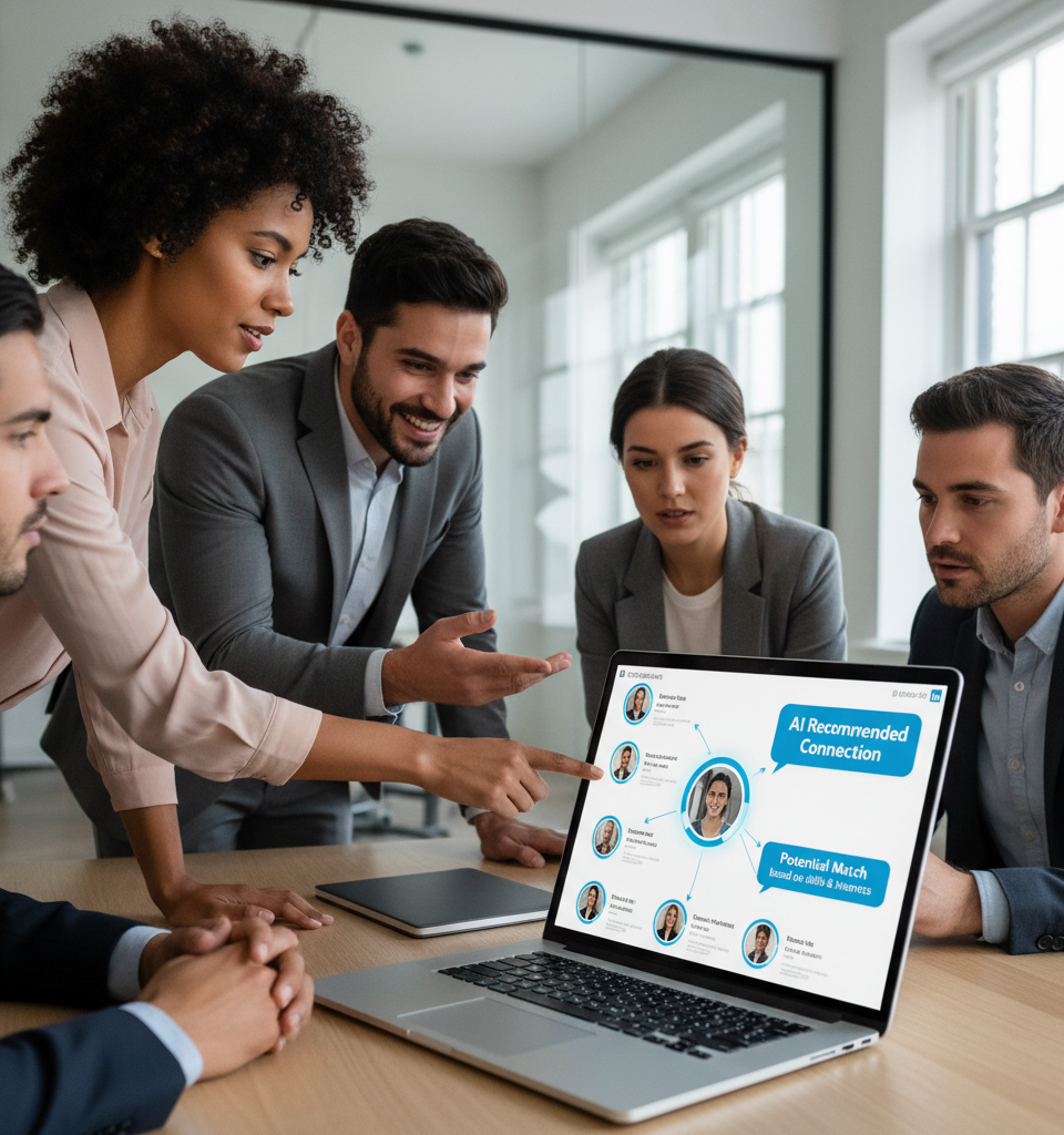 LinkedIn Introduces AI-Powered Networking Recommendations — AI-generated illustration