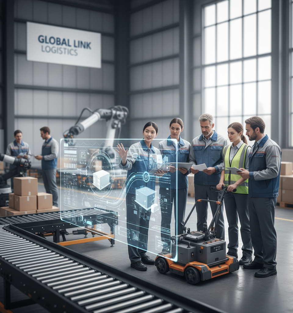 Logistics Firms Embrace AI While Retaining Human Touch — AI-generated illustration