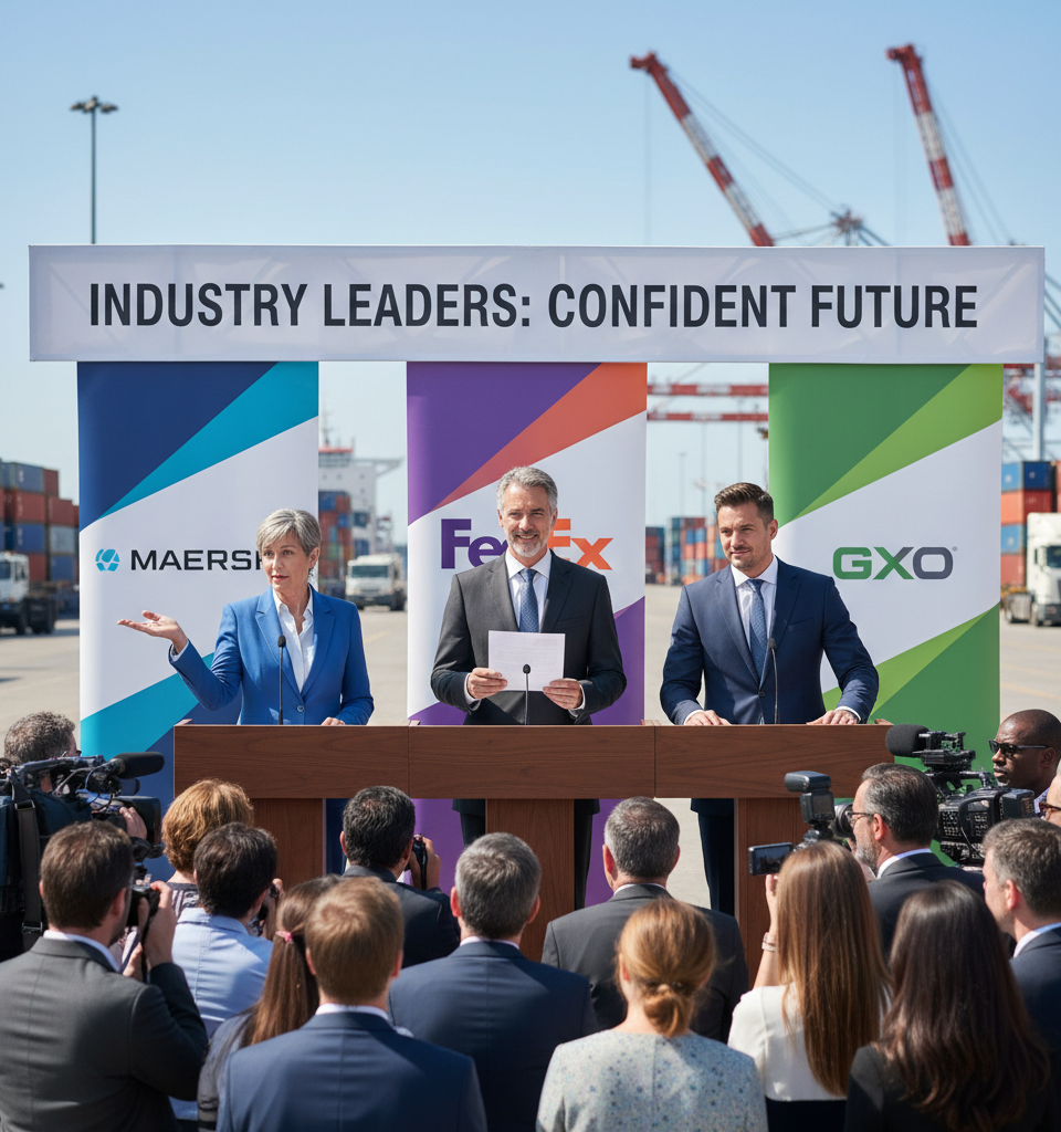 Logistics Giants Unfazed: FedEx, Maersk, GXO Dismiss Amazon's Supply Chain Services Threat — AI-generated illustration