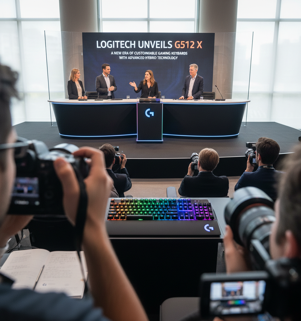 Logitech Unveils G512 X: A New Era of Customizable Gaming Keyboards with Advanced Hybrid Technology — AI-generated illustration