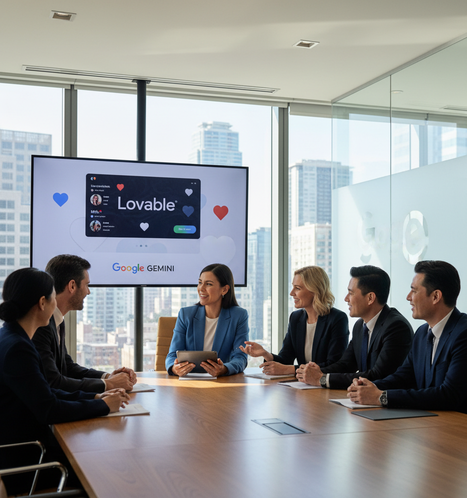Lovable Eyes Corporate Market with Google Cloud & Gemini Partnership — AI-generated illustration
