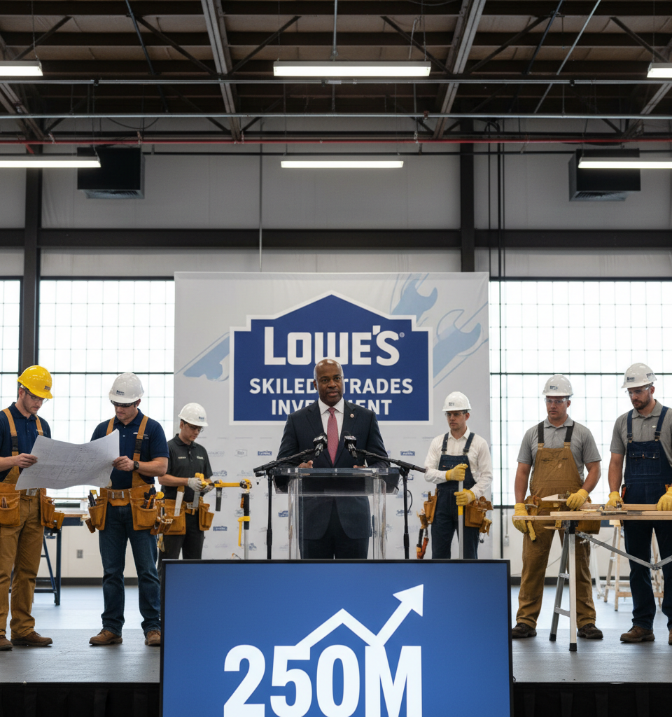 Lowe's Boosts Skilled Trades Training with $250M Investment Amid Labor Shortages — AI-generated illustration