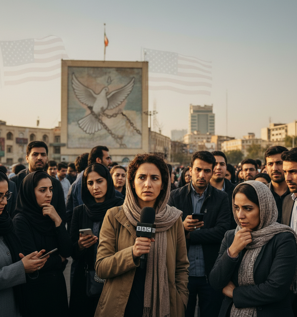 Lyse Doucet in Iran: Under fragile ceasefire, Iranians wonder if US deal can be done — AI-generated illustration