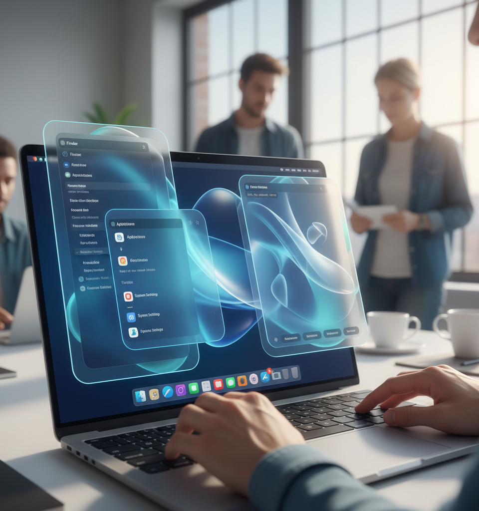 MacOS 'Liquid Glass' Overhaul Addresses Legibility, Signals UI/UX Evolution — AI-generated illustration