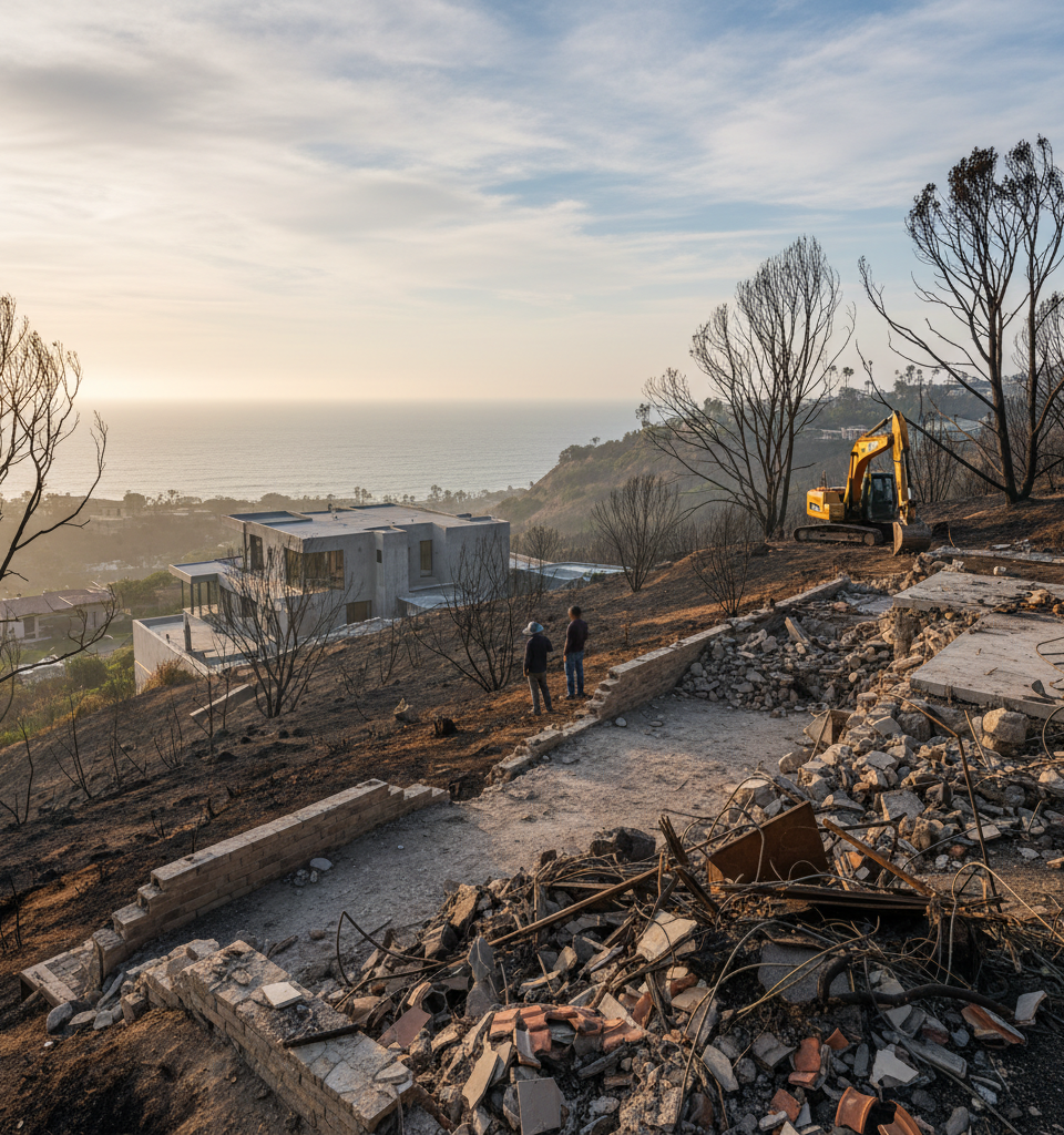 Malibu's Burned Landscape: A $5.7 Million Lot Highlights Post-Wildfire Rebuilding Challenges — AI-generated illustration
