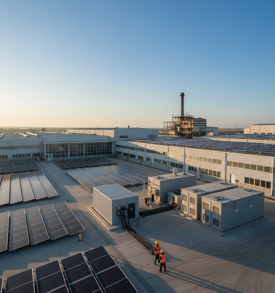 Manufacturers Shift from Diesel to Microgrids for Enhanced Energy Resilience — AI-generated illustration