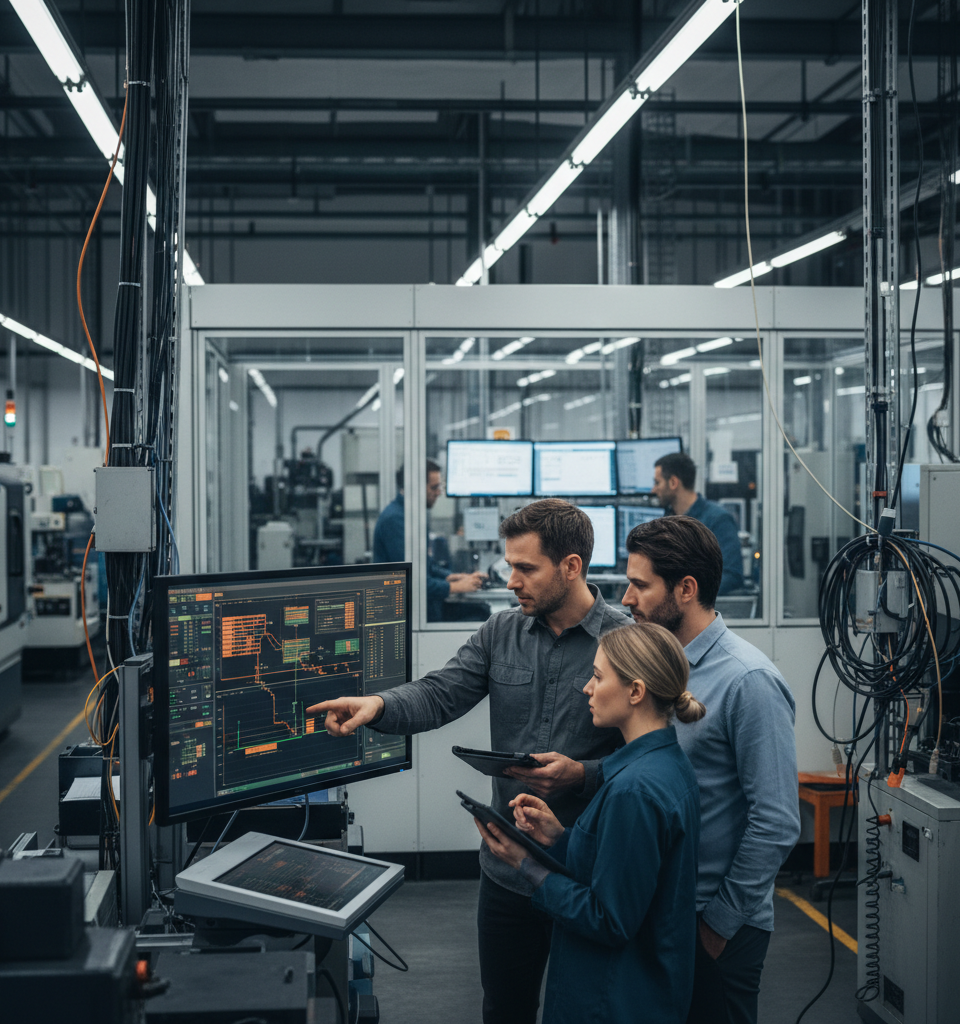 Manufacturing's AI Ambition Outpaces Network Reality: A Phased Approach to Digital Transformation — AI-generated illustration