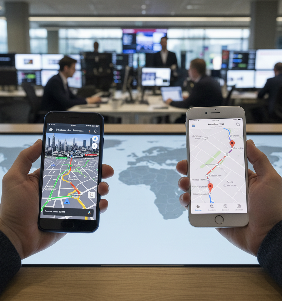 Mapping the Future: Google Maps Edges Out Apple Maps in Comprehensive Navigation Showdown — AI-generated illustration
