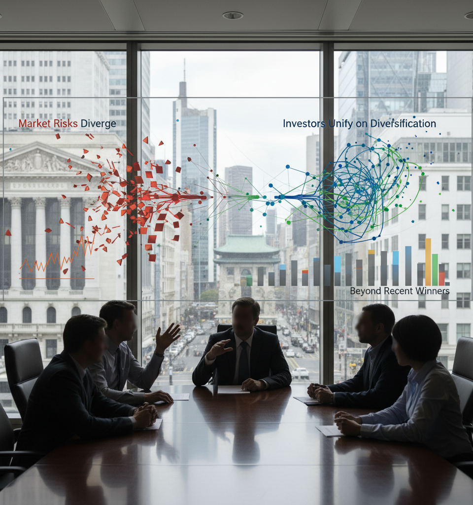 Market Risks Diverge, Investors Unify on Diversification Beyond Recent Winners — AI-generated illustration