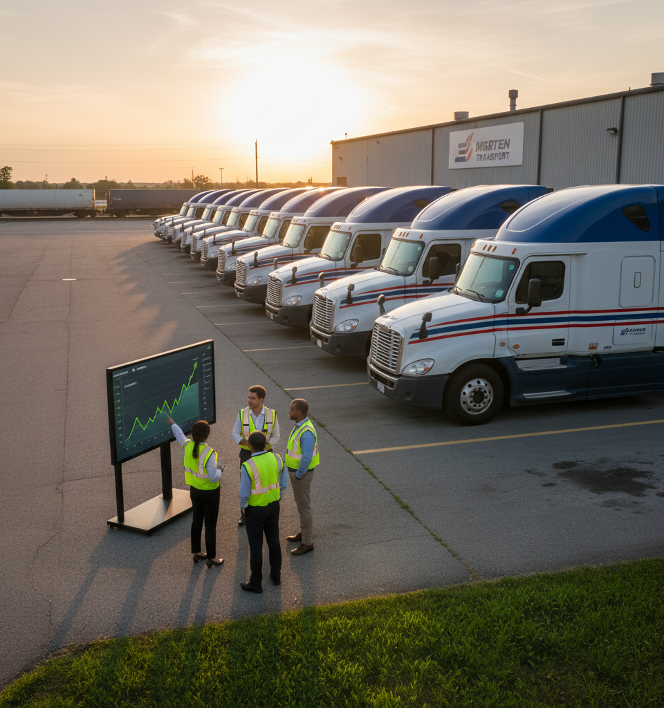 Marten Transport Shows Green Shoots Amidst Challenging Freight Market in Q1 Earnings — AI-generated illustration