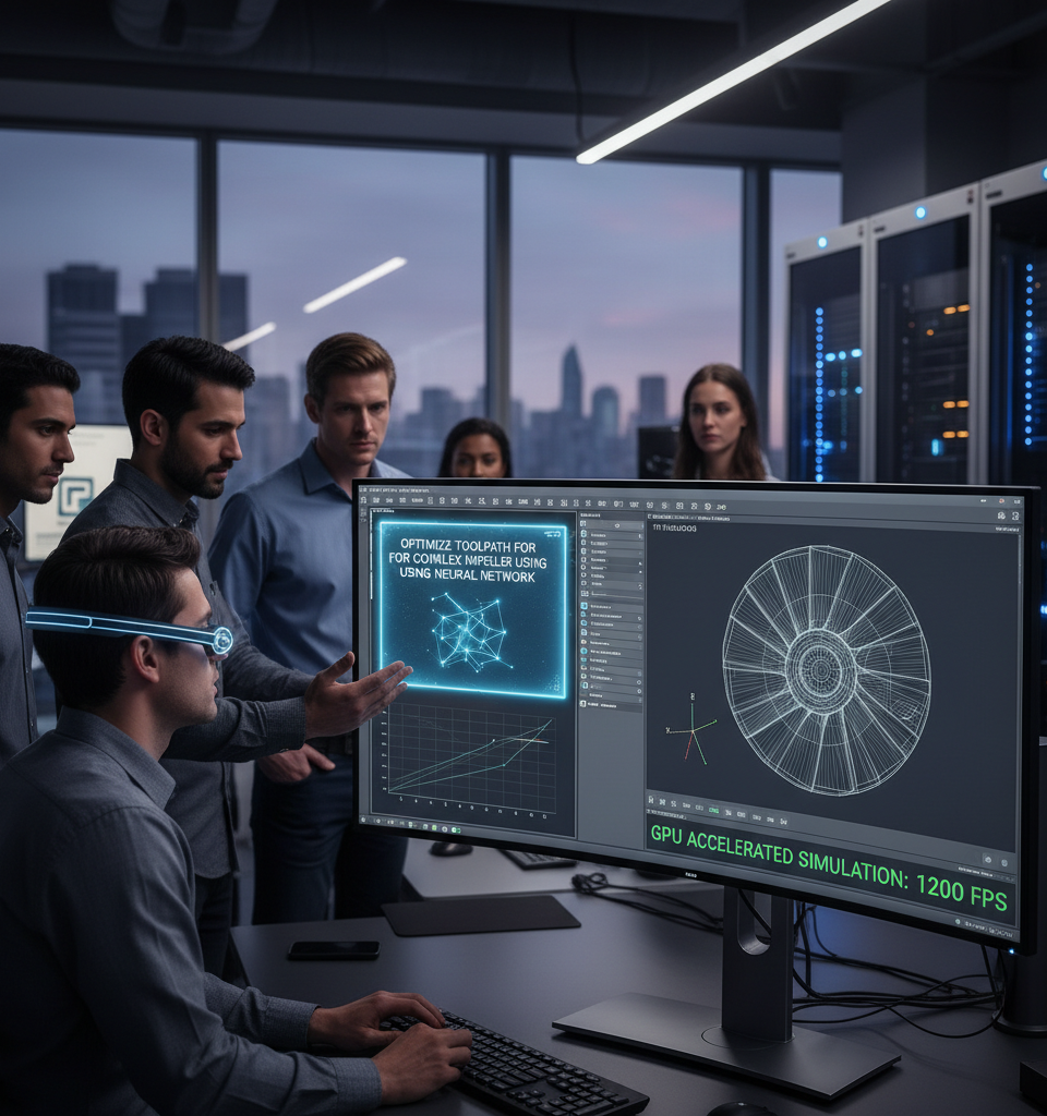 Mastercam Revolutionizes CAM Programming with AI and GPU-Accelerated Simulation — AI-generated illustration