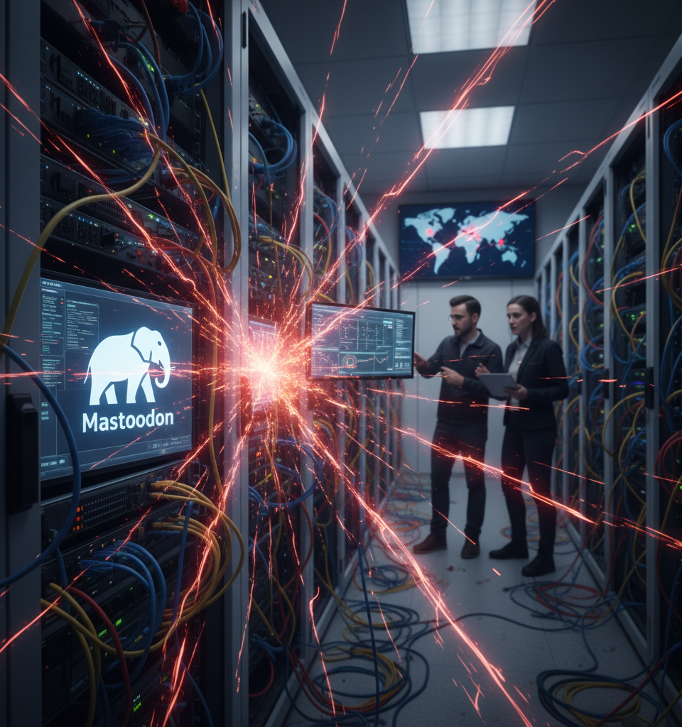 Mastodon Reels from 'Major' DDoS Attack, Raising Concerns Over Decentralized Platform Security — AI-generated illustration