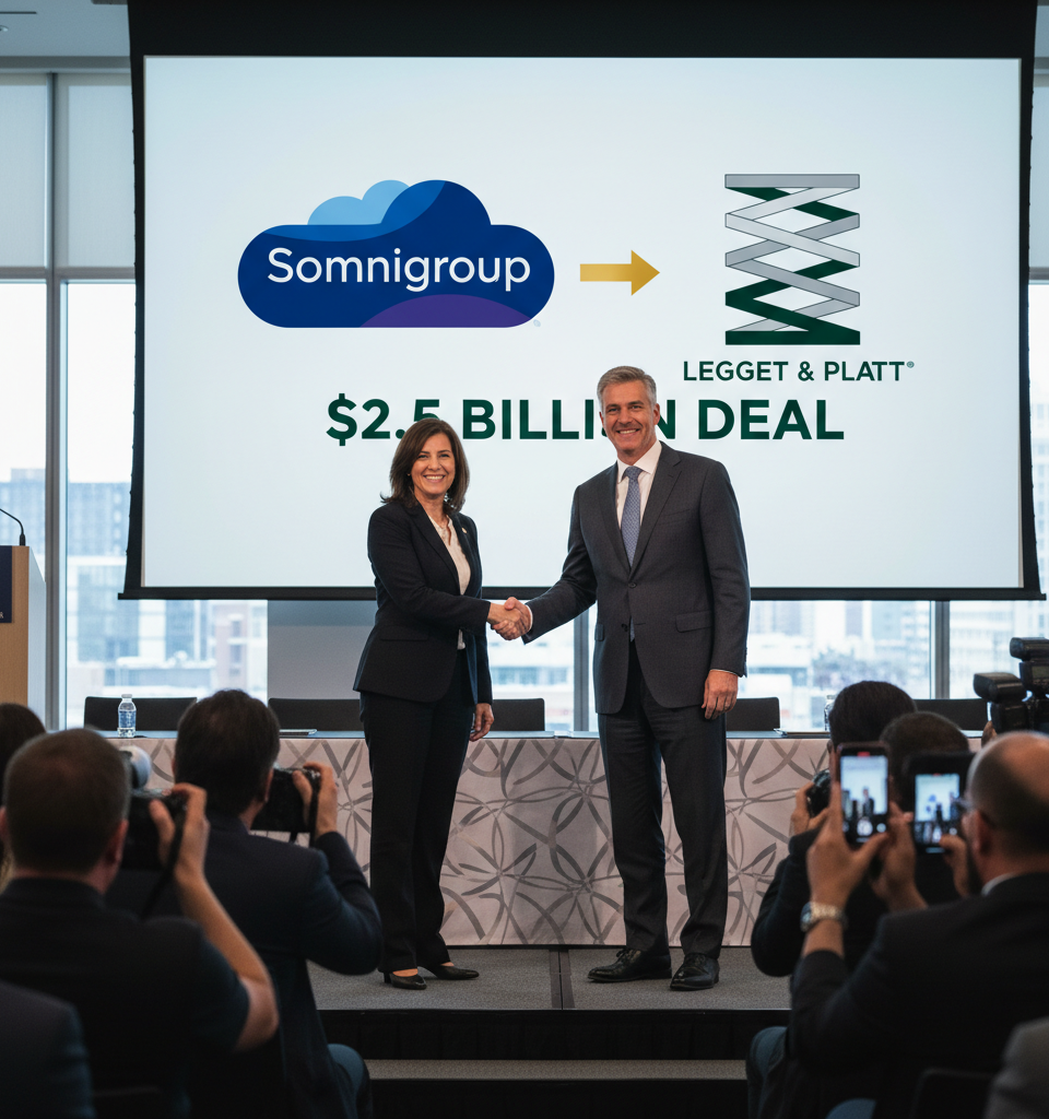 Mattress Firm Parent to Acquire Key Supplier Leggett & Platt in $2.5 Billion Deal — AI-generated illustration