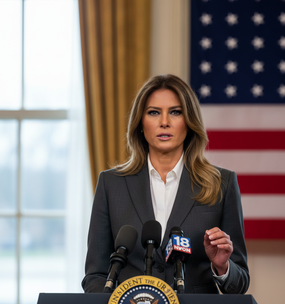 Melania Trump Refutes Epstein Involvement Claims, Urges Continued Congressional Probe — AI-generated illustration