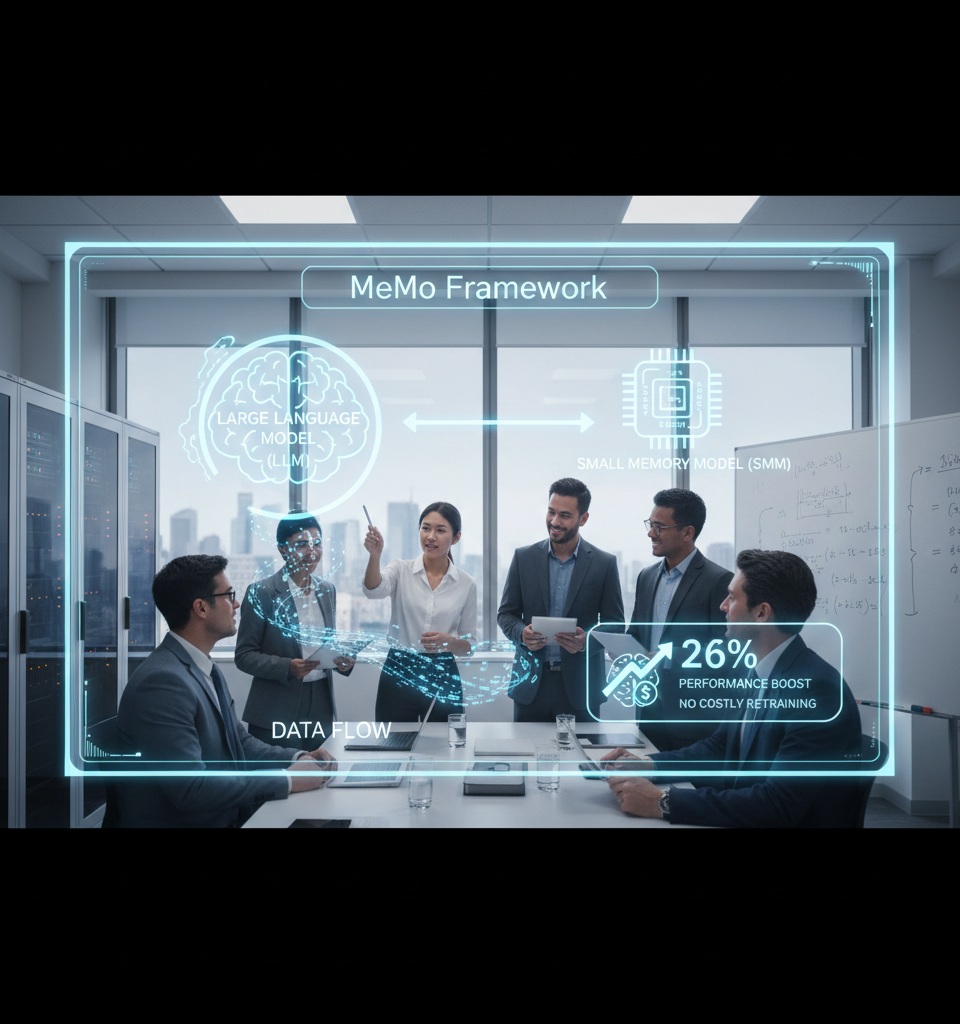 MeMo Framework Promises 26% Performance Boost for LLMs Without Costly Retraining — AI-generated illustration