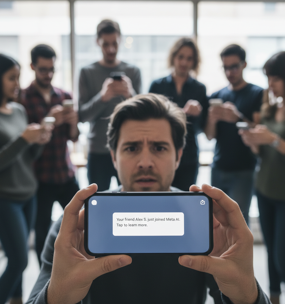 Meta AI App Notification Sparks Privacy Concerns Among Instagram Users — AI-generated illustration