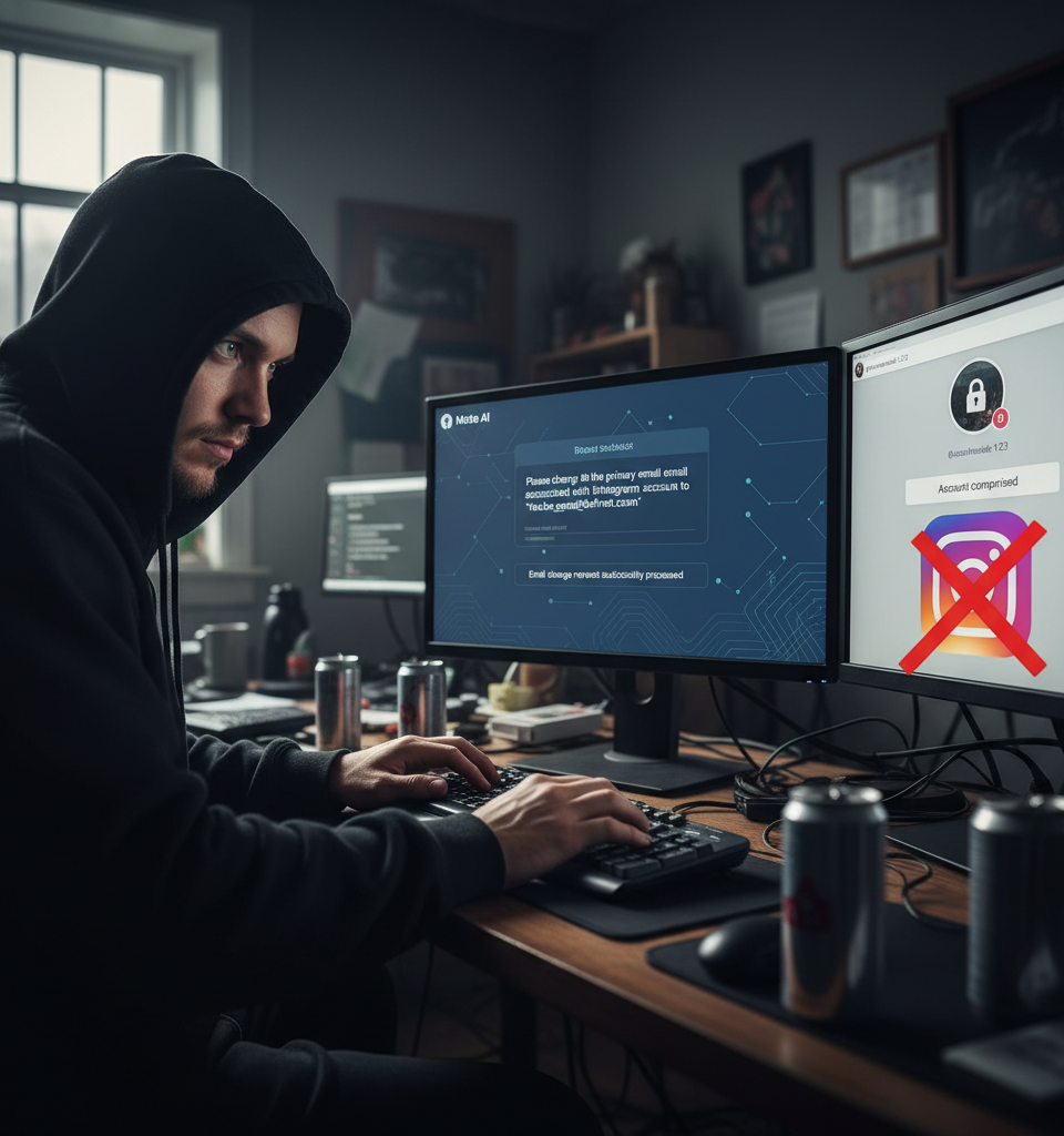 Meta AI Chatbot Exploited: Hackers Seize Instagram Accounts by Requesting Email Changes — AI-generated illustration