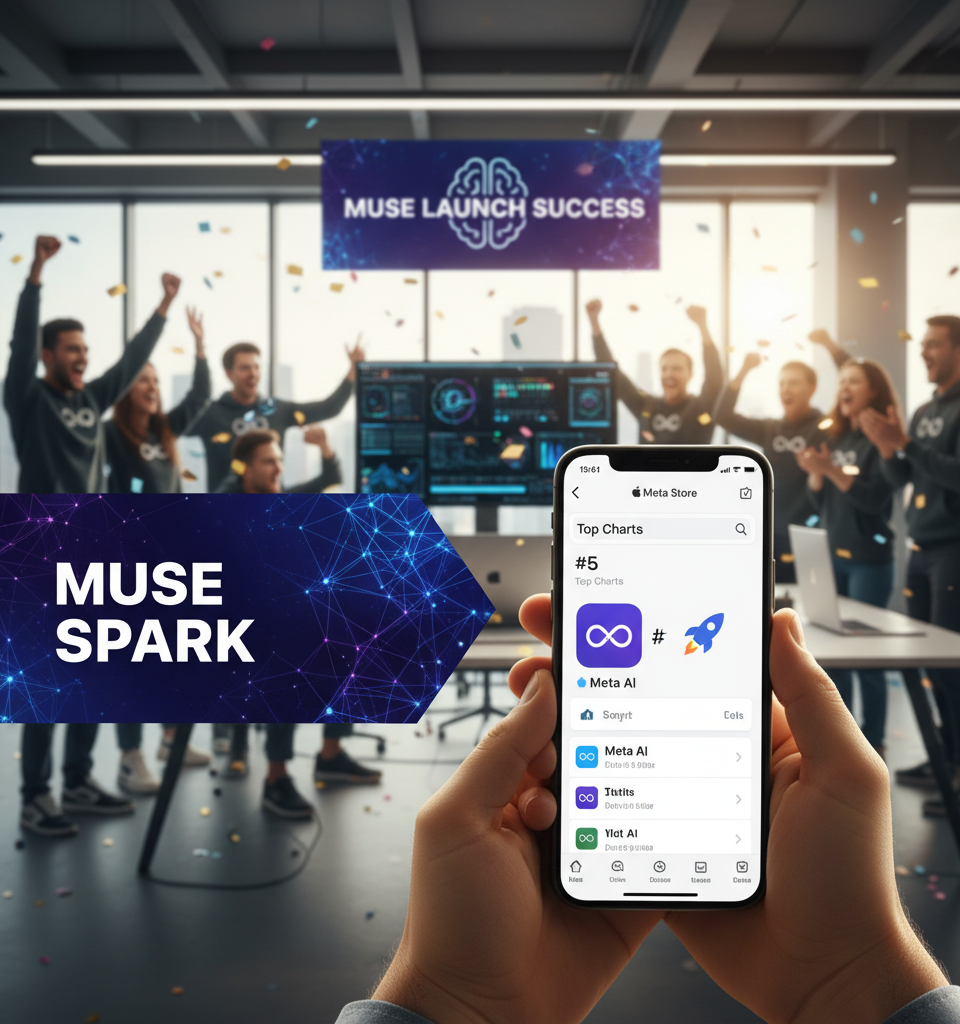Meta AI Surges to Top 5 on App Store Following 'Muse' Model Launch, Shaking Up AI Landscape — AI-generated illustration