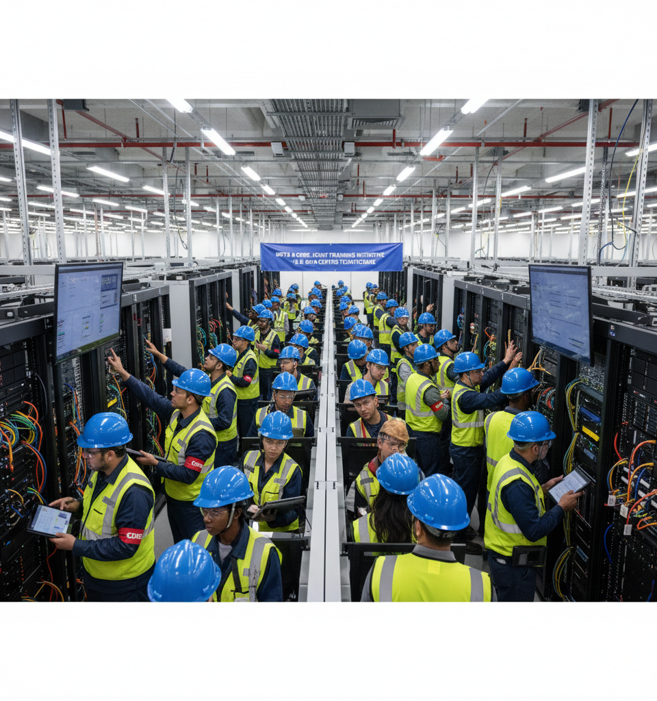 Meta, CBRE To Train Thousands Of U.S. Data Center Technicians — AI-generated illustration