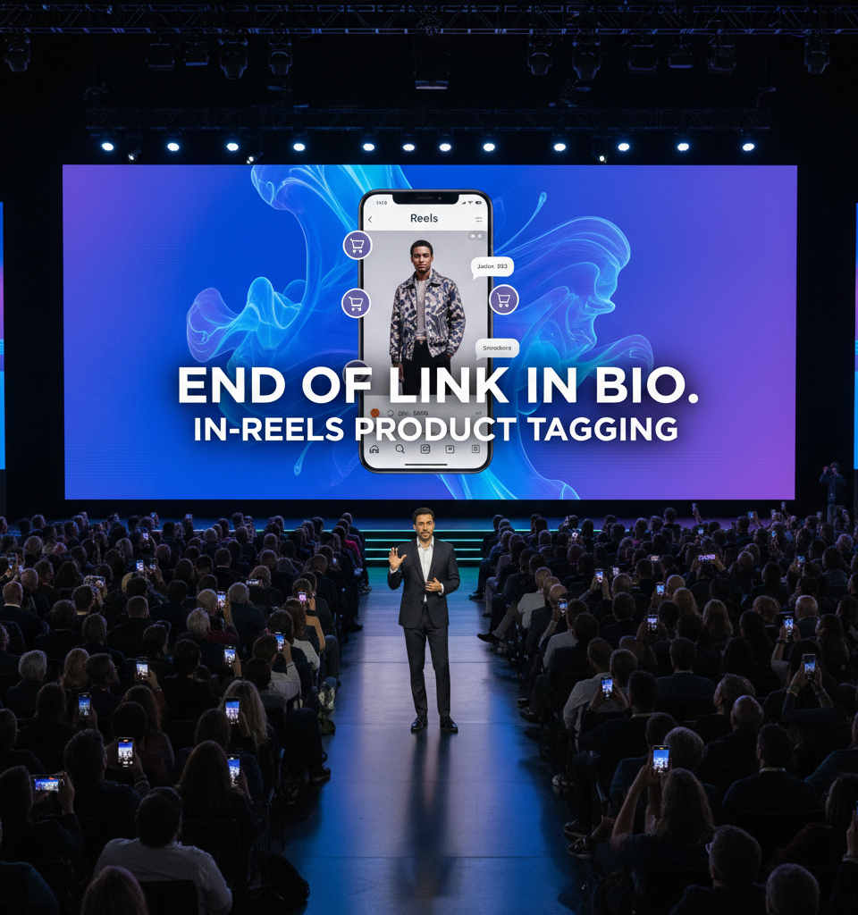 Meta Declares 'End of Link in Bio' Era, Launches In-Reels Product Tagging on Instagram — AI-generated illustration
