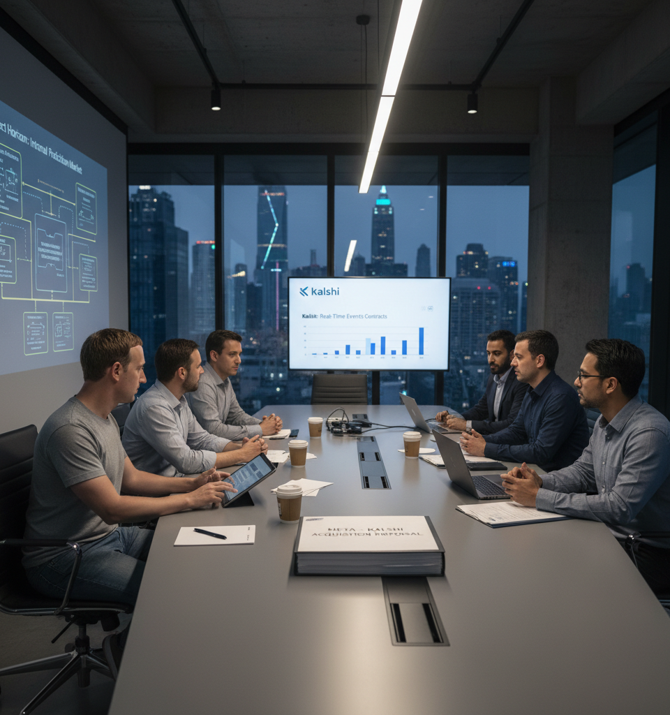 Meta Explored Kalshi Acquisition Before Developing In-House Prediction Market — AI-generated illustration