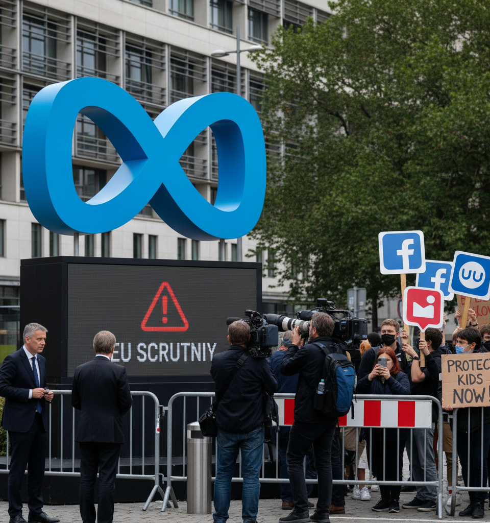 Meta Faces EU Scrutiny Over Child Protection Failures on Facebook, Instagram — AI-generated illustration