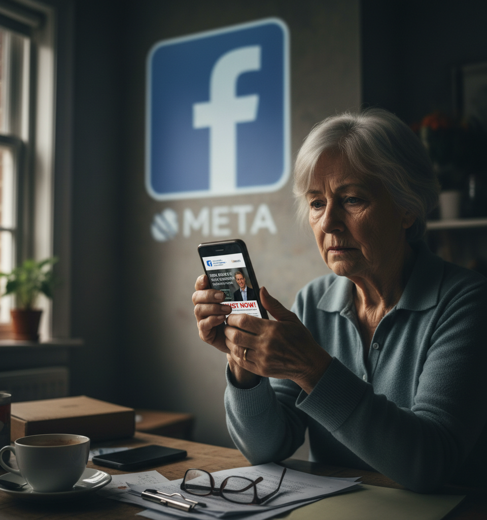 Meta Faces New Lawsuit Over Alleged Inaction Against Scam Ads Targeting Vulnerable Users — AI-generated illustration