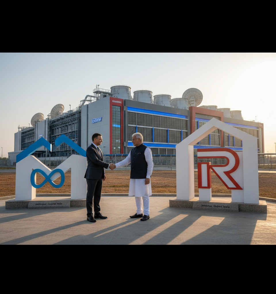 Meta inks 168MW AI data center lease with Reliance, marking India entry — AI-generated illustration