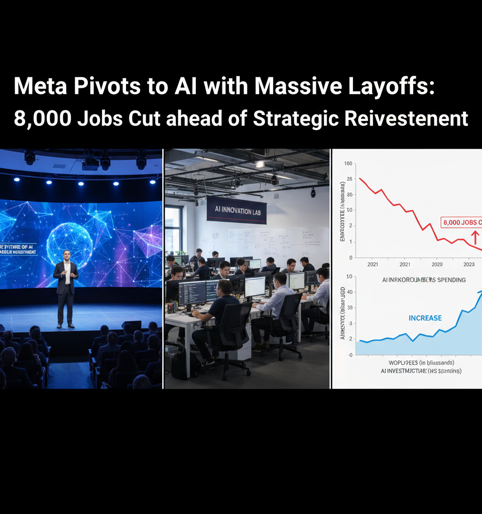 Meta Pivots to AI with Massive Layoffs: 8,000 Jobs Cut Ahead of Strategic Reinvestment — AI-generated illustration