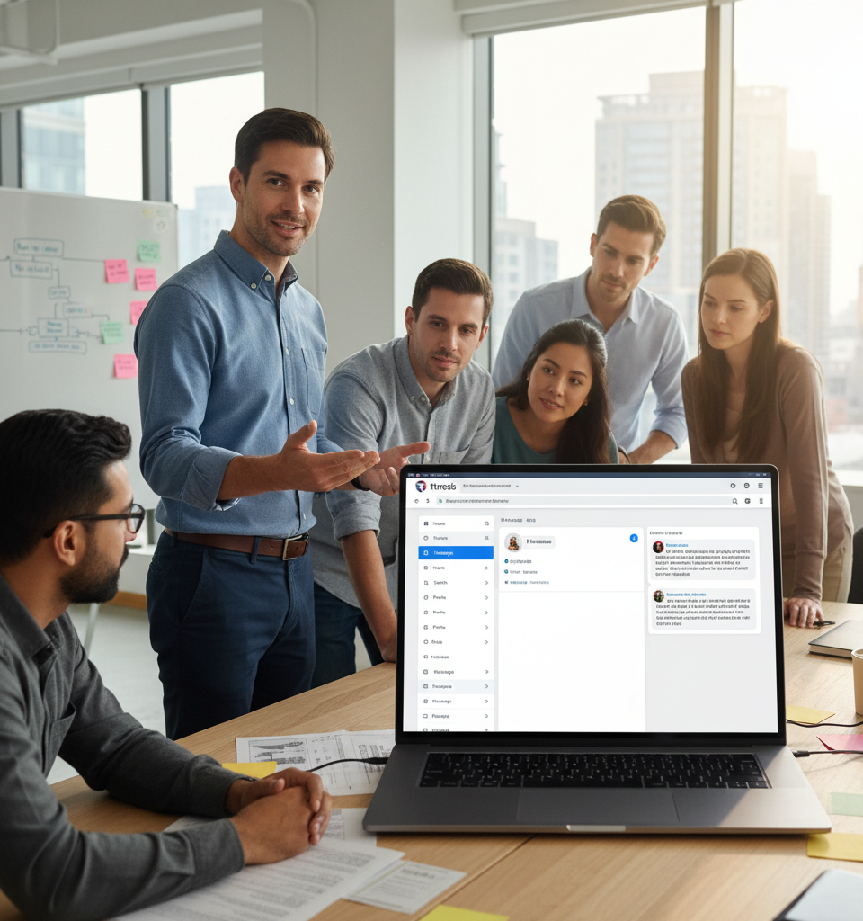 Meta Revamps Threads Web Interface, Unveiling Direct Messaging and Enhanced Navigation — AI-generated illustration