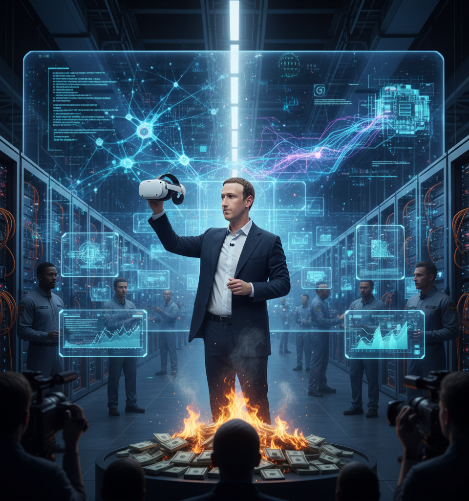 Meta's Reality Labs Continues to Bleed Billions Amidst Escalating AI Investment — AI-generated illustration