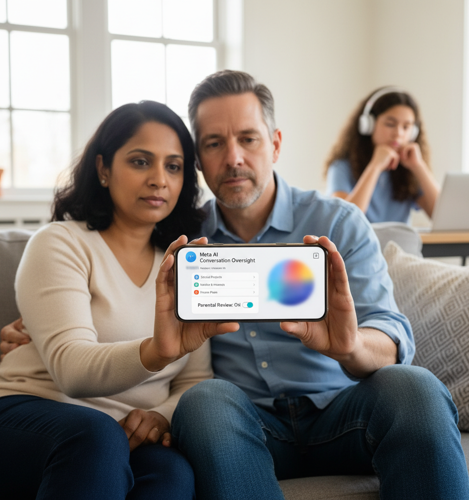 Meta to Offer Parents AI Conversation Topic Oversight for Teens Amidst Safety Scrutiny — AI-generated illustration