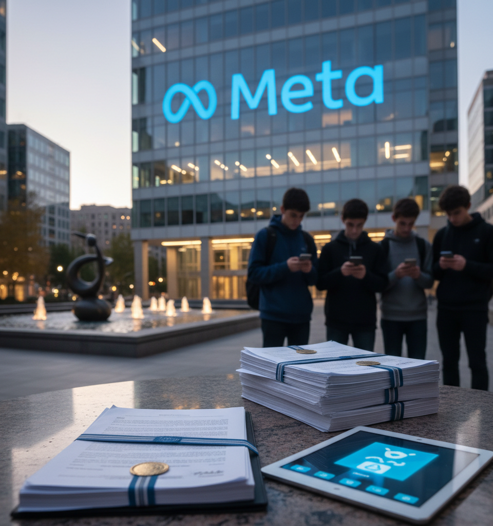 Meta to Pay Up to $18 Billion in Landmark State Settlement Over Youth Harms — AI-generated illustration