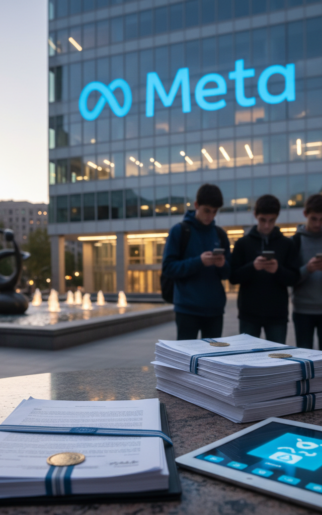 Meta to Pay Up to $18 Billion in Landmark State Settlement Over Youth Harms — AI-generated illustration