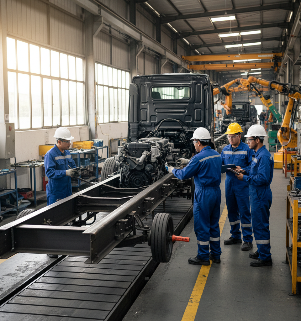 Mexican Heavy-Duty Vehicle Production Rebounds After 17-Month Slump — AI-generated illustration