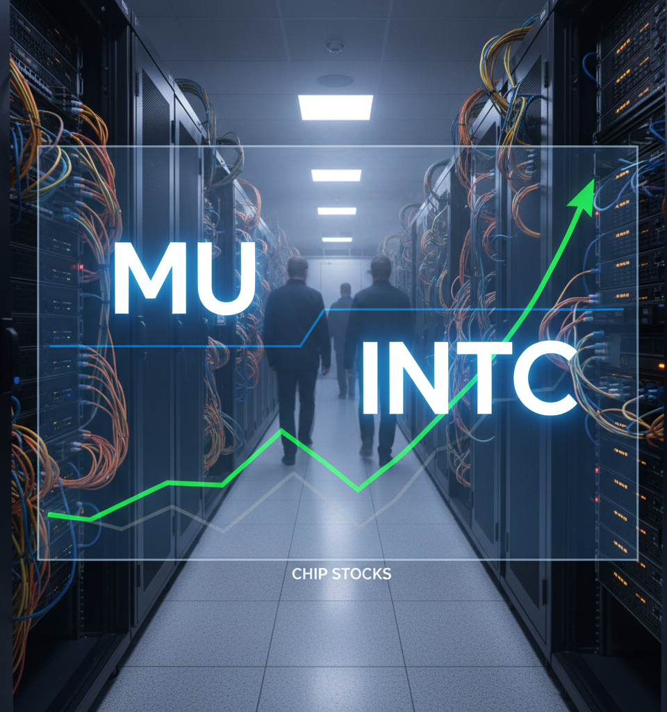Micron, Intel, and Chip Stocks Extend Comeback as AI Spending and Rate Fears Ease — AI-generated illustration