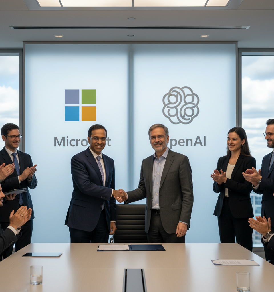 Microsoft and OpenAI Reshape Alliance: Non-Exclusive Licensing Signals Strategic Shift — AI-generated illustration