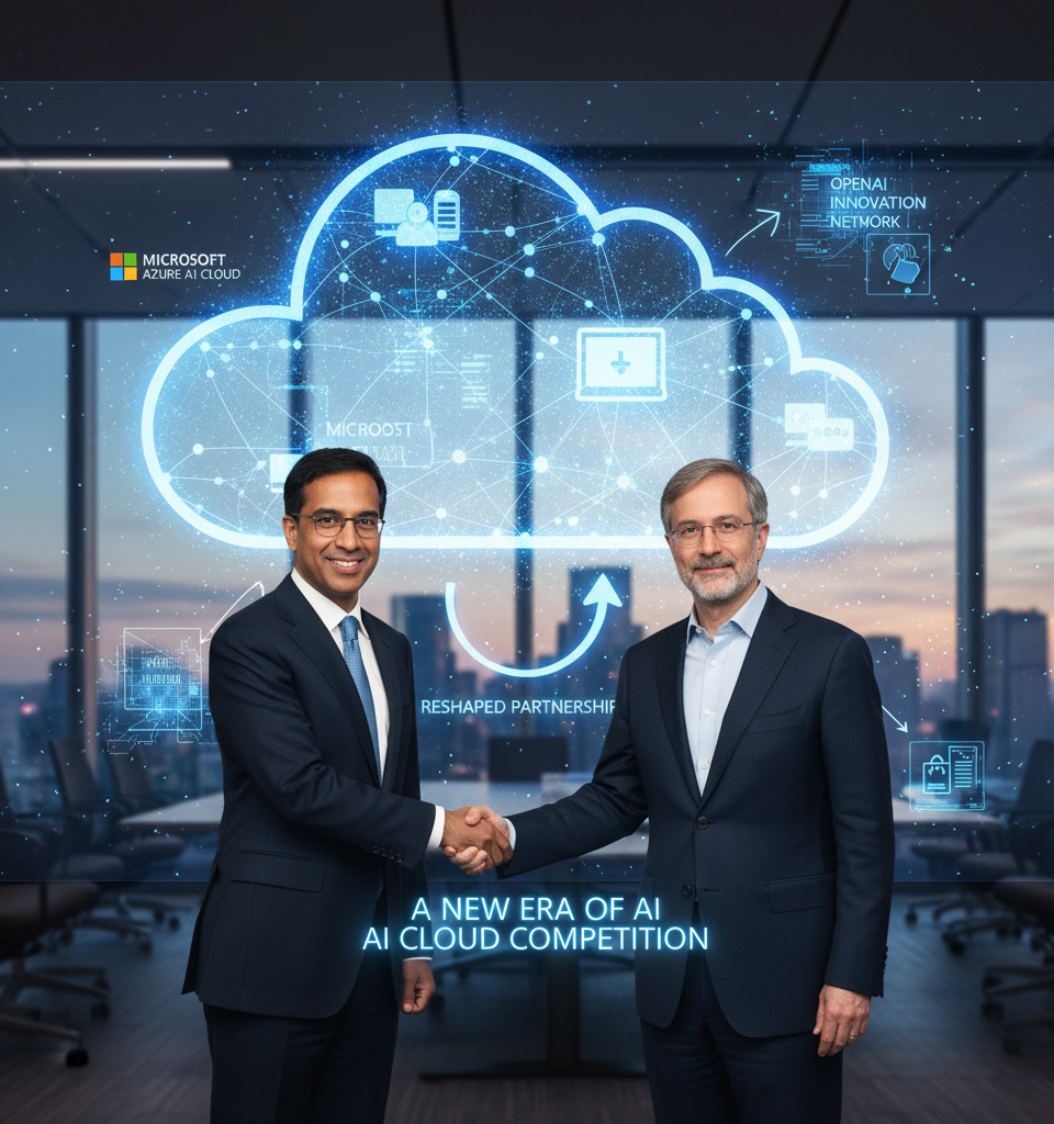 Microsoft and OpenAI Reshape Partnership: A New Era of AI Cloud Competition — AI-generated illustration