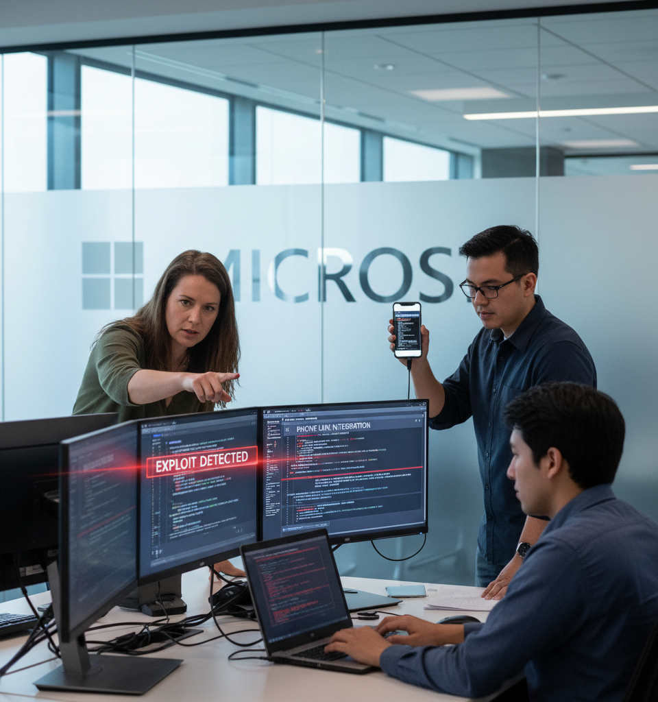 Microsoft Phone Link Exploited in Novel Trojan Attack, Threatening User Credentials — AI-generated illustration