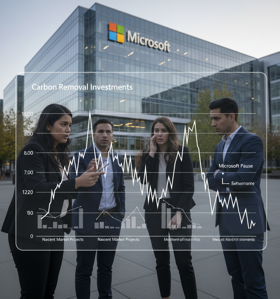 Microsoft's Carbon Removal Pause: Shaking the Nascent Market — AI-generated illustration