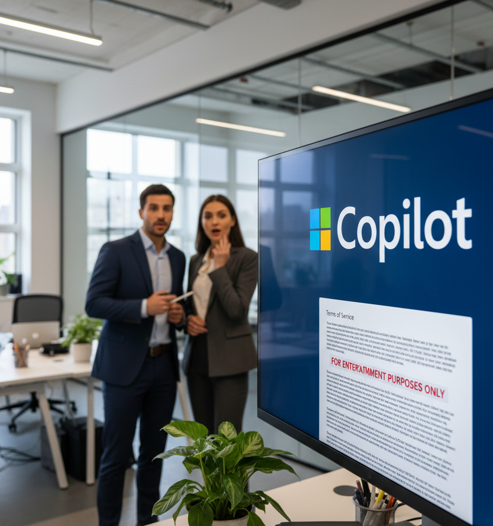 Microsoft's Copilot: AI for 'Entertainment Only,' Terms of Service Reveal — AI-generated illustration