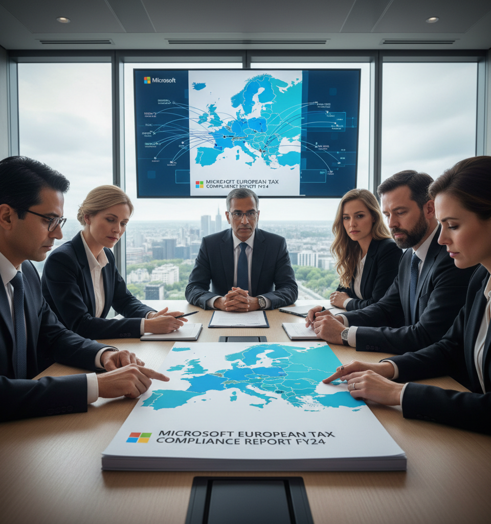 Microsoft's European Tax Strategy Revealed in New Compliance Report — AI-generated illustration