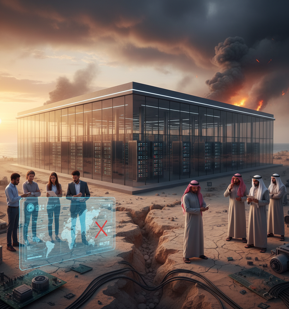 Middle East Conflict Threatens Gulf's AI Hub Aspirations Amid Data Center Concerns — AI-generated illustration